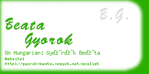 beata gyorok business card